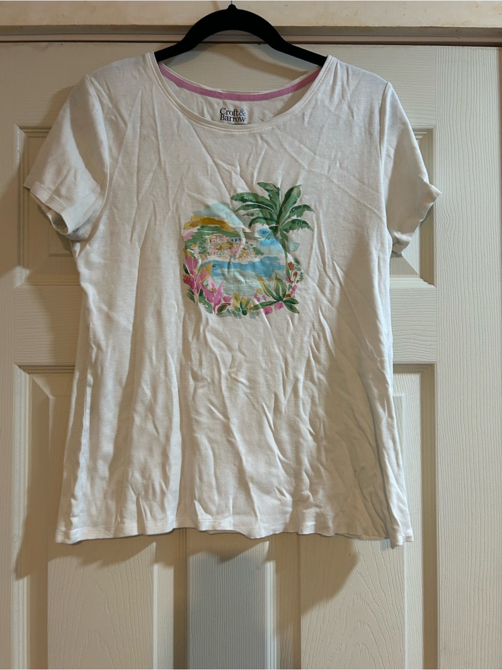 croft & barrow White Tropical Graphic Short-Sleeve Tee